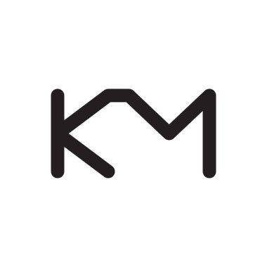 km ilk harf vektör logo simgesi
