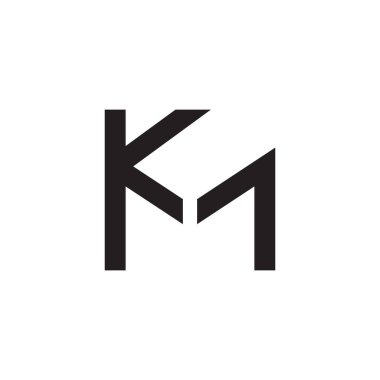 km ilk harf vektör logo simgesi