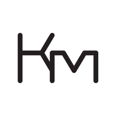 km ilk harf vektör logo simgesi