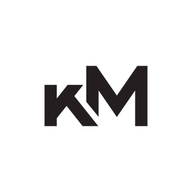 km ilk harf vektör logo simgesi