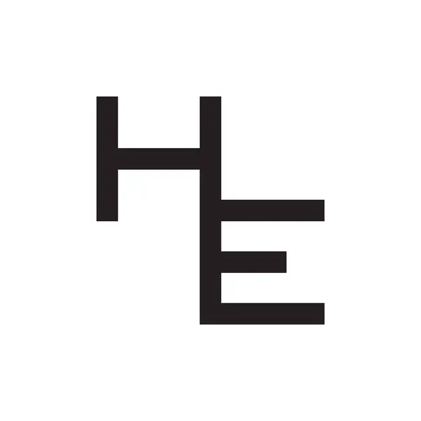 Він Початкова Літера Векторний Логотип Значок — стоковий вектор