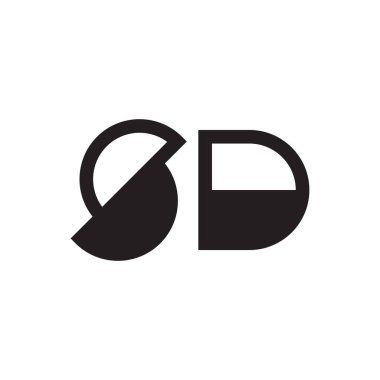 sd ilk harf vektör logo simgesi