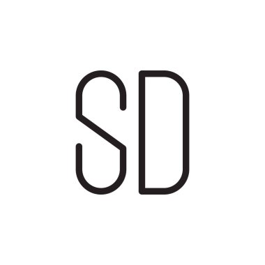 sd ilk harf vektör logo simgesi