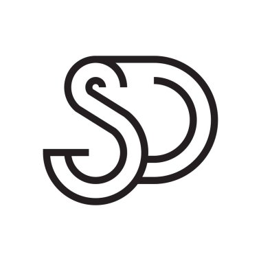 sd ilk harf vektör logo simgesi