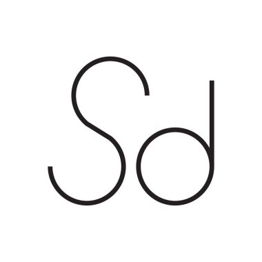sd ilk harf vektör logo simgesi
