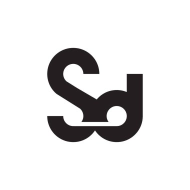 sd ilk harf vektör logo simgesi