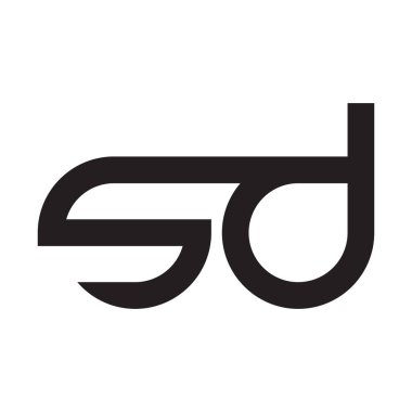 sd ilk harf vektör logo simgesi