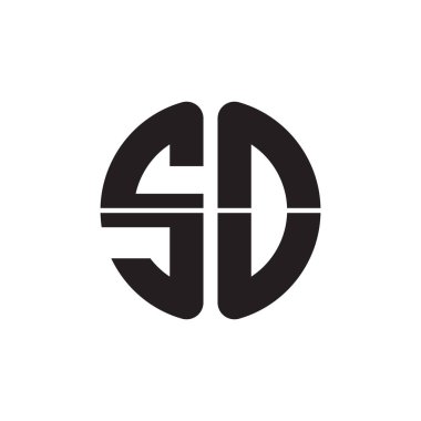 sd ilk harf vektör logo simgesi