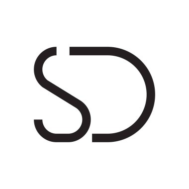 sd ilk harf vektör logo simgesi