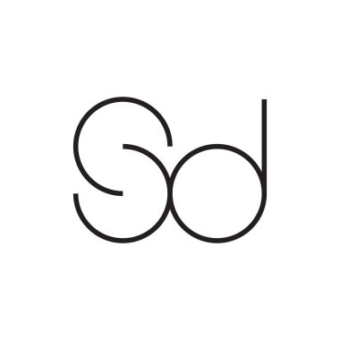 sd ilk harf vektör logo simgesi