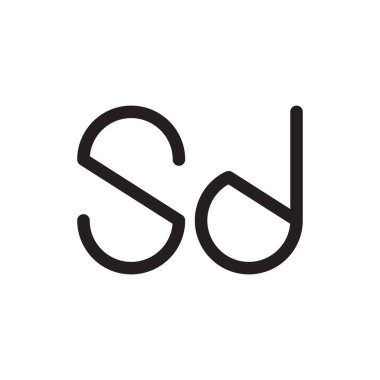 sd ilk harf vektör logo simgesi