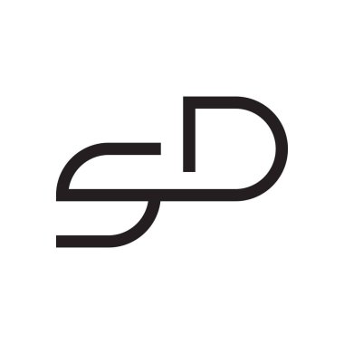 sd ilk harf vektör logo simgesi
