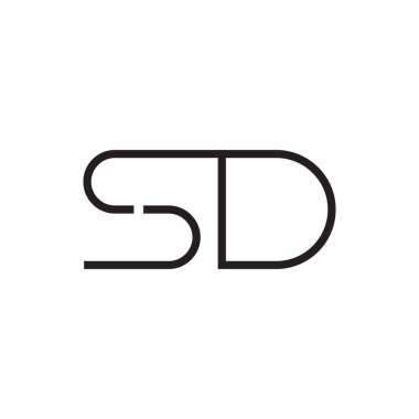 sd ilk harf vektör logo simgesi