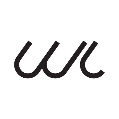 wl ilk harf vektör logo simgesi