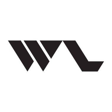wl ilk harf vektör logo simgesi
