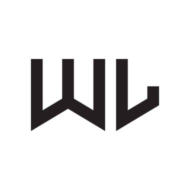wl ilk harf vektör logo simgesi