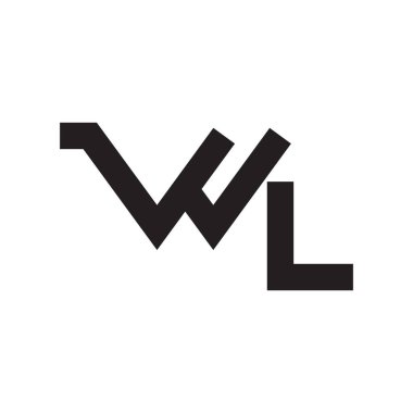 wl ilk harf vektör logo simgesi