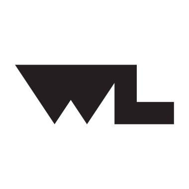 wl ilk harf vektör logo simgesi