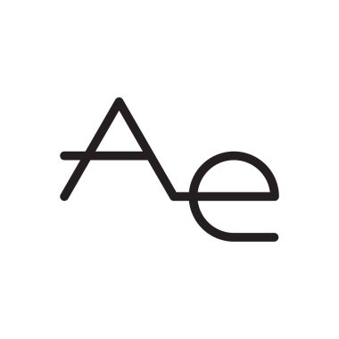 ae ilk harf vektör logo simgesi