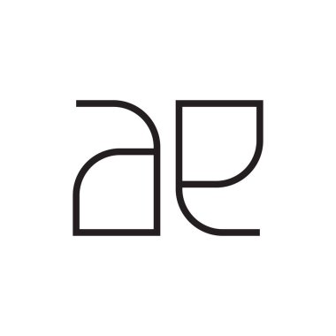 ae ilk harf vektör logo simgesi