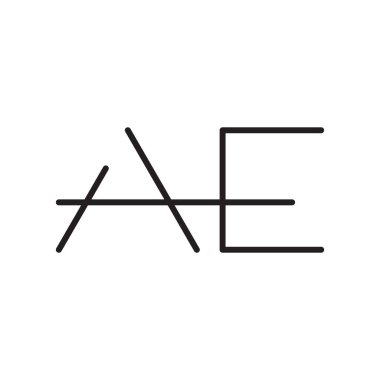 ae ilk harf vektör logo simgesi