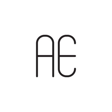 ae ilk harf vektör logo simgesi
