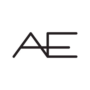 ae ilk harf vektör logo simgesi