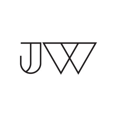 jw ilk harf vektör logo simgesi