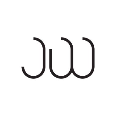jw ilk harf vektör logo simgesi