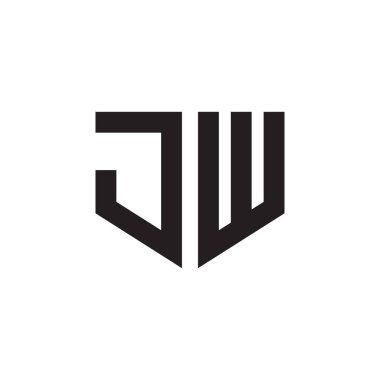 jw ilk harf vektör logo simgesi