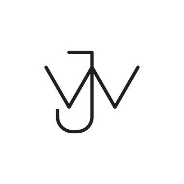 jw ilk harf vektör logo simgesi