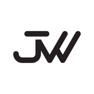 jw ilk harf vektör logo simgesi