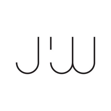 jw ilk harf vektör logo simgesi