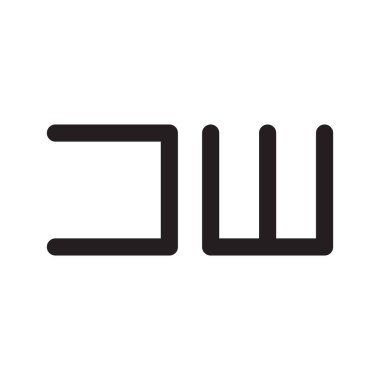 jw ilk harf vektör logo simgesi