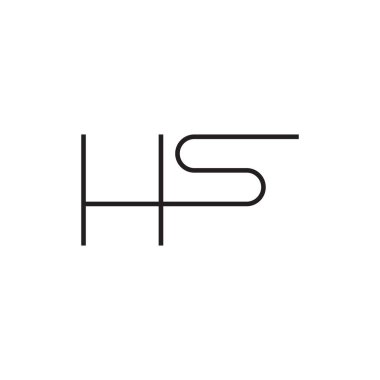 hs ilk harf vektör logo simgesi