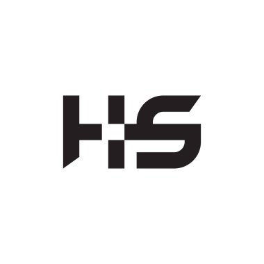 hs ilk harf vektör logo simgesi