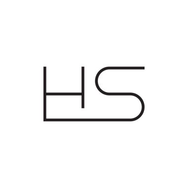 hs ilk harf vektör logo simgesi