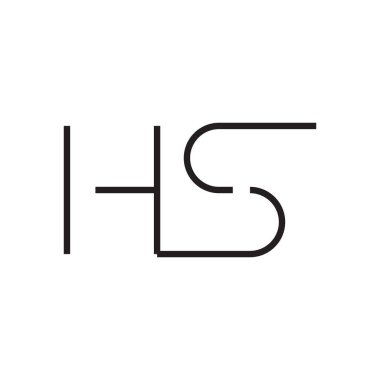 hs ilk harf vektör logo simgesi