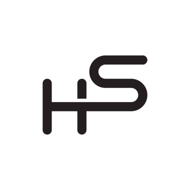 hs ilk harf vektör logo simgesi