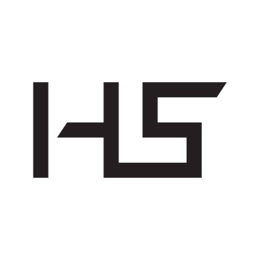 hs ilk harf vektör logo simgesi