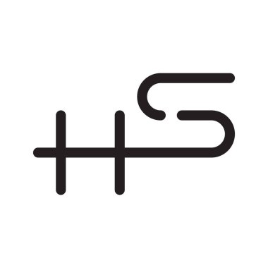 hs ilk harf vektör logo simgesi