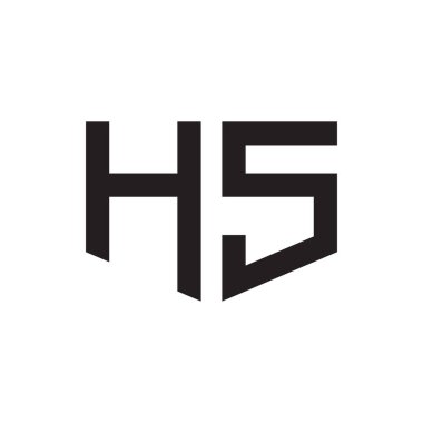 hs ilk harf vektör logo simgesi