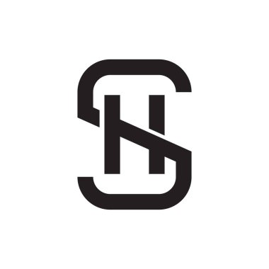 hs ilk harf vektör logo simgesi