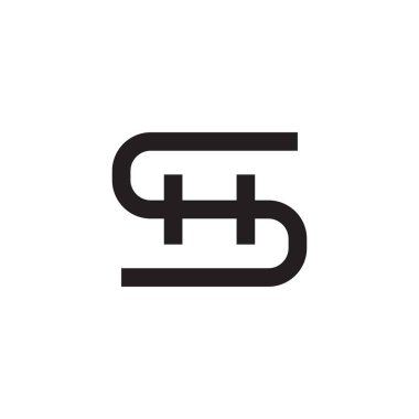 hs ilk harf vektör logo simgesi