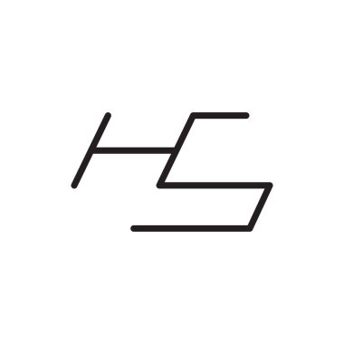hs ilk harf vektör logo simgesi