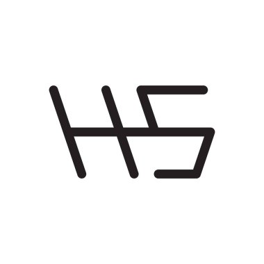 hs ilk harf vektör logo simgesi