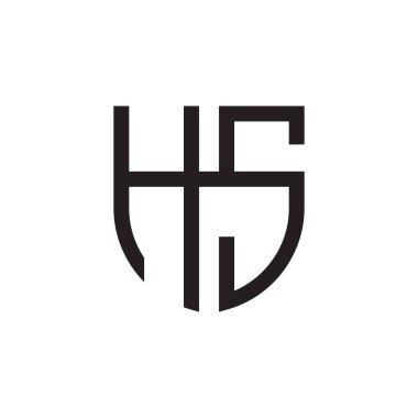 hs ilk harf vektör logo simgesi