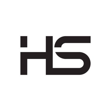hs ilk harf vektör logo simgesi