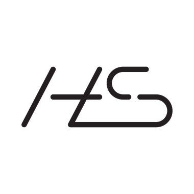 hs ilk harf vektör logo simgesi