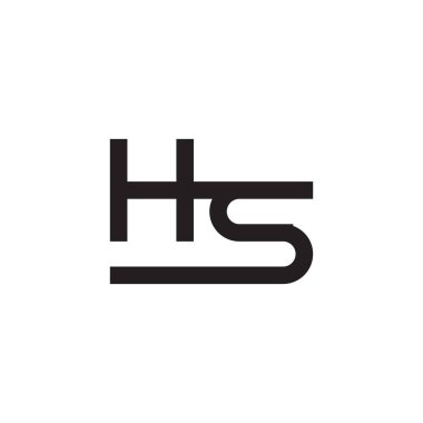 hs ilk harf vektör logo simgesi